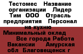 Тестомес › Название организации ­ Лидер Тим, ООО › Отрасль предприятия ­ Персонал на кухню › Минимальный оклад ­ 23 500 - Все города Работа » Вакансии   . Амурская обл.,Благовещенск г.